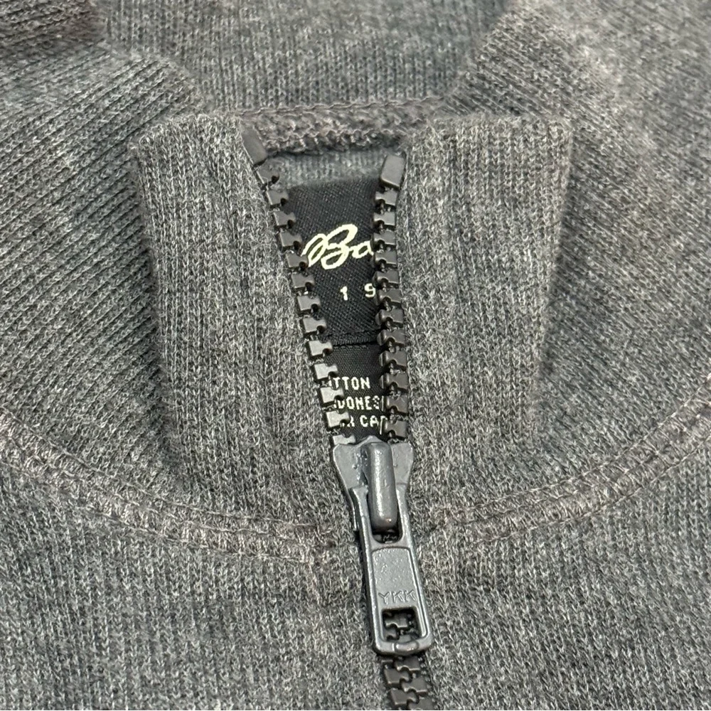 Eddie Bauer 1/4 Zip‎ Knit Sweater Pullover Charcoal Gray Black 100% Cotton Large